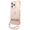 Guess áttetsző szíjas tok iPhone 13 Pro / 13 6.1"-hez - rózsaszín