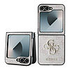Guess bőr 4G fém logós tok Samsung Galaxy Z Flip 6-hoz, rózsaszín