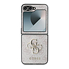 Guess bőr 4G fém logós tok Samsung Galaxy Z Flip 6-hoz, rózsaszín
