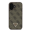 Guess bőr 4G háromszög alakú strasszos MagSafe tok iPhone 16 Plushoz, barna
