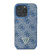 Guess bőr 4G háromszög alakú strasszos MagSafe tok iPhone 16 Pro Maxhoz, kék