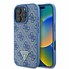 Guess bőr 4G háromszög alakú strasszos MagSafe tok iPhone 16 Próhoz, kék