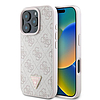 Guess bőr 4G háromszög alakú strasszos MagSafe tok iPhone 16 Próhoz, rózsaszín