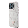 Guess bőr 4G háromszög alakú strasszos MagSafe tok iPhone 16 Próhoz, rózsaszín