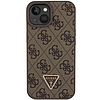 Guess bőr 4G háromszög strassz tok iPhone 15-höz - barna