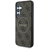 Guess bőr 4G színes gyűrű klasszikus logóval MagSafe Samsung Galaxy S25 tok barna