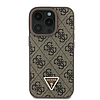 Guess bőr fém logós strasszmintás kereszttok iPhone 16 Pro-hoz, barna