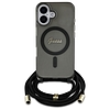 Guess Crossbody Cord Script MagSafe iPhone 16 tok - fekete