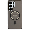 Guess Csillámos Kör Klasszikus Logós MagSafe tok Samsung Galaxy S25 Ultra készülékhez, fekete