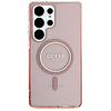 Guess Csillámos Kör Klasszikus Logós MagSafe Tok Samsung Galaxy S25 Ultra Telefonhoz Pink