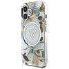 Guess csillámos virágos háromszög gombos MagSafe iPhone 16 tok fehér