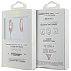 Guess dombornyomott logóval ellátott USB-C / USB-C kábel 1,5 m gyors töltés - rózsaszín