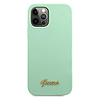 Guess fém logós tok iPhone 12 Pro Max 6.7"-hez, zöld