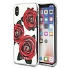 Guess Flower Desire Piros Rózsa iPhone X Tok - Átlátszó
