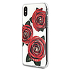 Guess Flower Desire Piros Rózsa iPhone X Tok - Átlátszó