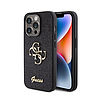 Guess Glitter Script Big 4G - tok iPhone 15 Pro készülékhez fekete (GUHCP15LHG4SGK)