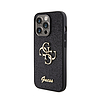 Guess Glitter Script Big 4G - tok iPhone 15 Pro készülékhez fekete (GUHCP15LHG4SGK)