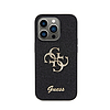 Guess Glitter Script Big 4G - tok iPhone 15 Pro készülékhez fekete (GUHCP15LHG4SGK)