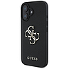 Guess Grained Big 4G Logo Small Classic logós tok iPhone 16-hoz - fekete