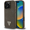 Guess Grained Hot Stamp Peony háromszög logós MagSafe iPhone 16 Pro Max tok - barna