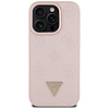 Guess Grained Hot Stamp Peony háromszög logós MagSafe iPhone 16 Pro Max tok - rózsaszín