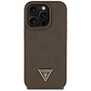 Guess Grained Hot Stamp Peony háromszög logós MagSafe iPhone 16 Pro tok - barna
