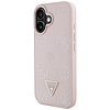 Guess Grained Hot Stamp Peony háromszög logós MagSafe iPhone 16 tok - rózsaszín