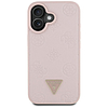 Guess Grained Hot Stamp Peony háromszög logós MagSafe iPhone 16 tok - rózsaszín