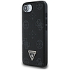 Guess Grained Hot Stamp Peony háromszög logós MagSafe tok iPhone 16e-hez - fekete