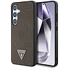 Guess Grained Hot Stamp Peony Pattern Triangle Logo MagSafe tok Samsung Galaxy S25 készülékhez, barna