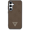 Guess Grained Hot Stamp Peony Pattern Triangle Logo MagSafe tok Samsung Galaxy S25 készülékhez, barna