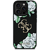 Guess Grained Roses Big 4G logós iPhone 16 Pro tok - fekete