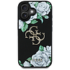 Guess Grained Roses Big 4G logós iPhone 16 tok - fekete
