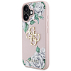 Guess Grained Roses Big 4G logós iPhone 16 tok - rózsaszín