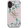 Guess Grained Roses Big 4G logós iPhone 16 tok - rózsaszín