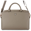 Guess Grained Zipper Pocket Triangle Logo 15"-os laptop táska - Barna