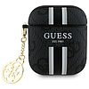 Guess GUA2P4RPSK AirPods 1/2 tok fekete/fekete 4G nyomtatott csíkos charm