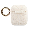 Guess GUACCSILGLWH AirPods borító fehér/fehér szilikon csillogó
