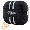 Guess GUAP2P4RPSK AirPods Pro 2 (2022/2023) tok fekete/fekete 4G nyomtatott csíkos Charm