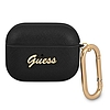 Guess GUAPSASMK AirPods Pro borító fekete/fekete Saffiano Script Metal Collection