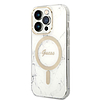 Guess GUBPP14LHMEACSH tok+töltő szett iPhone 14 Pro 6.1" fehér/fehér keménytok Márvány MagSafe