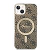 Guess GUBPP14SH4EACSW tok + töltő iPhone 14 6.1" barna/barna kemény tok 4G Nyomtatás MagSafe