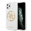 Guess GUHCN65TPUWHGLG iPhone 11 Pro Max fehér/fehér kemény tok Glitter 4G Circle Logo
