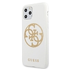 Guess GUHCN65TPUWHGLG iPhone 11 Pro Max fehér/fehér kemény tok Glitter 4G Circle Logo