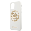 Guess GUHCN65TPUWHGLG iPhone 11 Pro Max fehér/fehér kemény tok Glitter 4G Circle Logo
