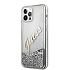 Guess GUHCP12LGLVSSI iPhone 12 Pro Max 6.7" ezüst/ezüst keménytok Glitter Vintage Script