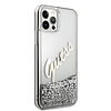 Guess GUHCP12LGLVSSI iPhone 12 Pro Max 6.7" ezüst/ezüst keménytok Glitter Vintage Script