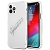 Guess GUHCP12LKTRSVSI iPhone 12 Pro Max 6.7" Átlátszó kemény tok Vintage Script Silver