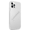 Guess GUHCP12LKTRSVSI iPhone 12 Pro Max 6.7" Átlátszó kemény tok Vintage Script Silver