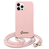 Guess GUHCP12LLSCLMMGLP iPhone 12 Pro Max 6.7" rózsaszín/rózsaszín keményházas fém logós kábel